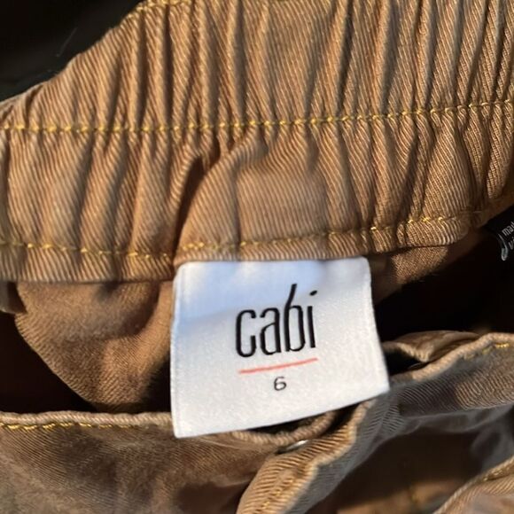 Cabi Brown Discovery Trouser Utility Front Tie Elastic Waist Cropped Pants Boho - Picture 15 of 15